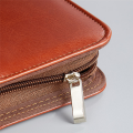 PU Leather Portfolio Folder with Zipper for Women/Men, Notepad Browm. 