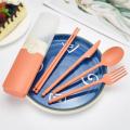 【HOT】 5Pcs/Set High Quality Chopsticks Portable Cutlery Set With Storage Box Reusable Outdoor Household Tableware Cutlery Set. 