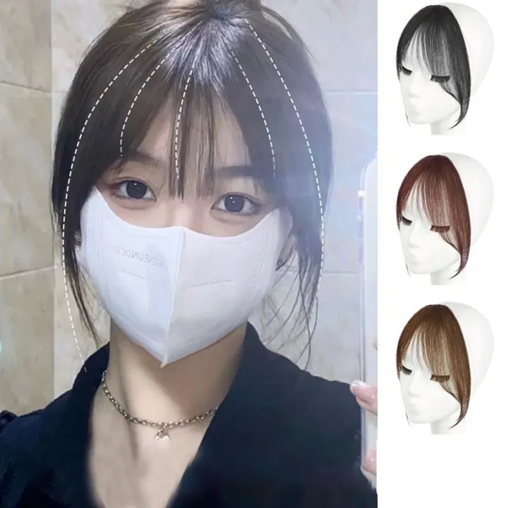 Women%20Girl%20Bangs%20Natural%20Wispy%20Round%20Face%20French%20Style%20Bangs%20Forehead%20Hair%20Extensions%20Side%20Fringe%20Wig%20Hairpieces%201Pcs%20-%20Image%204