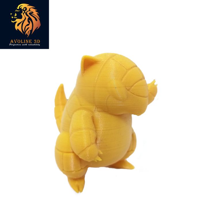 3D Printed Pokemon Sandshrew Statue Yellow Gold Color PLA