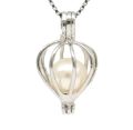 【CW】 Mussel Gift Oyster Pearls Pendant Necklace with Cage Locket. 