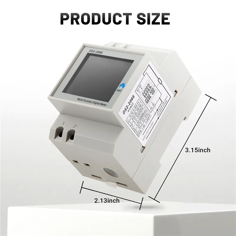 Compteur AC LCD Multifonction – Voltage, Ampérage, Fréquence, Puissance 0-100A 40-300V
