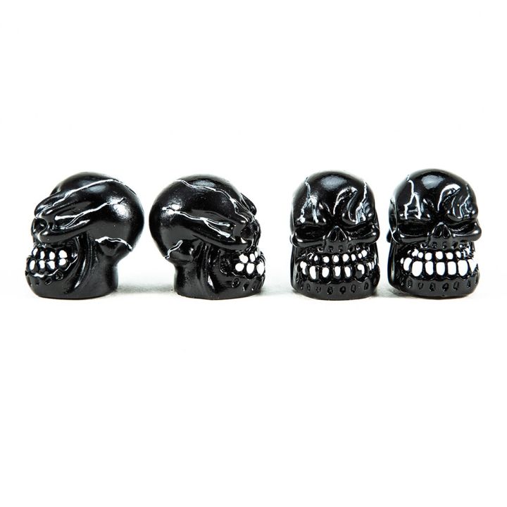 4Pcs/Set Universal Skull Car Auto Wheel Tire Valve Stem Caps Dust Covers Modified Tire Valve Cap for Car, Motorcycle and Bicycle
