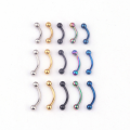 6/8/10mm Surgical Steel Ball Eyebrow Piercing Curved Lip Ring Snug Earring. 