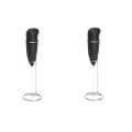 2X Milk Frother with Stand Handheld Whisk Drink Foamer Mini Blender Mixer for Coffee Frappe Bulletproof Matcha Espresso. 