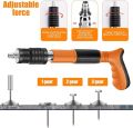 Mini Nail Gun Manual Wall Nail Fastening Tool 3 Gears Power Low Noise Air Nailer Machine Adjustable Cement Wall Nailer Hand Tool Lightweight for Woodworking Decoration. 