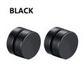 Magnetic Earrings - Black and Silver Clip-On Studs for Men and Women. 