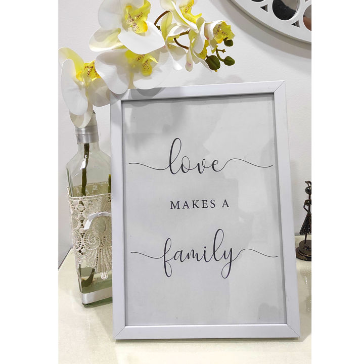 Love Makes a Family A4 Size White Photo Frame Stand Hang 12 x 8inch