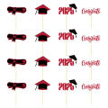 High Quality Class Of 2025 Cake Topper Glitter Diploma Cupcake Decoration Odorless Safe Grad Cap Cake Pick for Food Decoration Cake Decoration Graduation Celebration. 