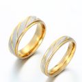 Auxauxme Titanium Steel Engrave name Lovers Couple Rings Gold Wave Pattern Wedding Promise Ring for Women Men Engagement Jewellery. 