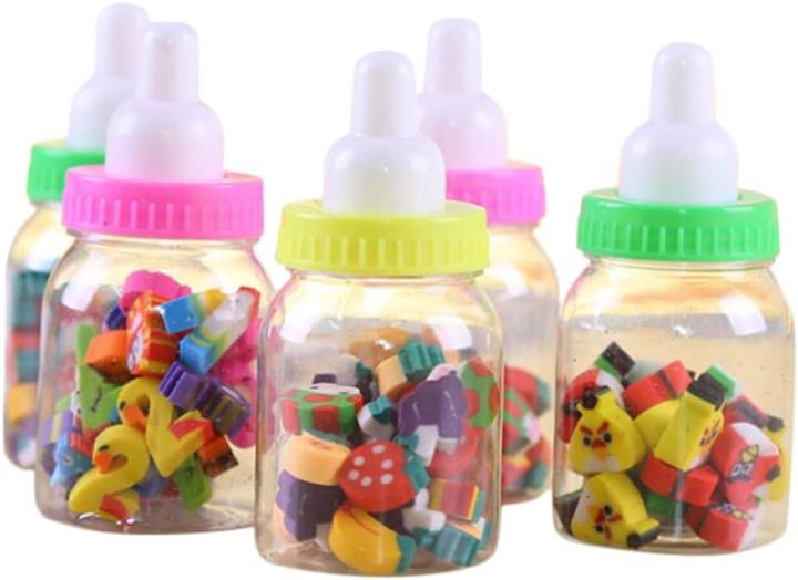 Milk Bottle Eraser,Mini Pencil Erasers, Erasers for Kids, School Supplies, Mini Eraser Pencil for Students,Prizes for Kids Classroom