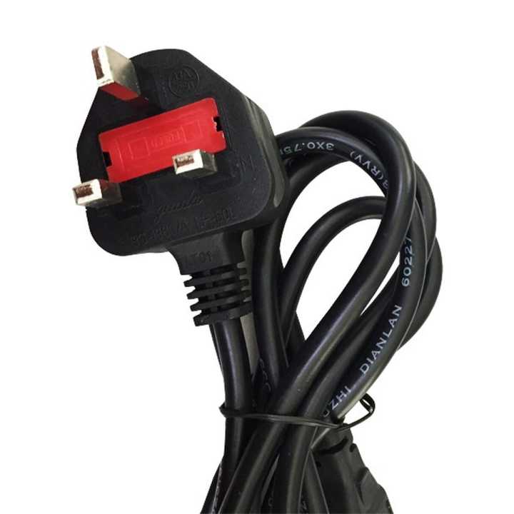 High Quality 3 Pin UK Plug AC Power Cable Wire With Fuse For PC, Rice Cooker, Kettle