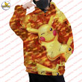 Pocket monster - Picachu hoodie Baokemeng series printed hoodie long-sleeved men's sweatshirt top children's coat. 