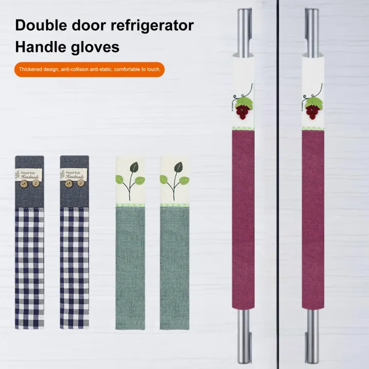 GOIKEA Refrigerator Handle Cover Branch Grape Pattern Fridge Handle Sleeves Reusable Fabric Refrigerator Gloves for Double-door Fridge Home Tool Accessories Soft Texture Fridge Handle Cover