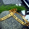 BOOM Gold plated Stylish Thin bangles With Stone for women. 