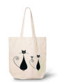 Cat Love Tote Bag With Zipper and Inside Pocket For Women 100% Eco Friendly Stylish New Trend. 