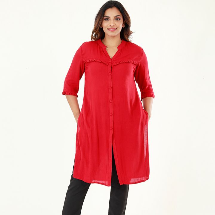 Spring and Summer ¾ Sleeves Kurtha with Buttons