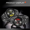 Fashion Mens Car Wheel Watches Luxury Stainless Steel NOT ROTATE. 