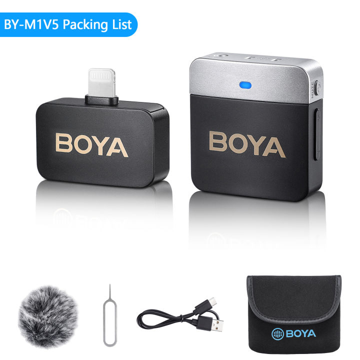 BOYA BY-M1V Wireless Lavalier Microphone for iPhone, Android, Smartphone, Camera,