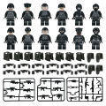 MOC police building block suit black special police 22 models 24 models 28 models small particles assembled miniature toy bags. 