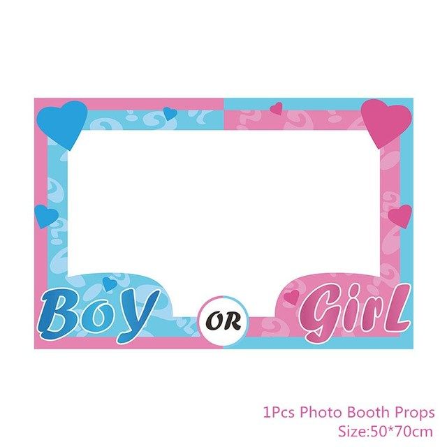Chicinlife Boy Or Girl Photo Booth Frame Prop Birthday Party Baby Shower Photobooth Props Gender Reveal Decoration