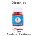 100pcs/Bottle Artificial Trout Soft Lure bloodworm Fishing Lure Worm Red Baits EarthWorm. 