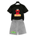 Kids Tops polyester quick dry Sesame Street COOKIE MONSTER Design T Shirt Children's Set Girls Cartoon Boys Print T shirt Baby. 