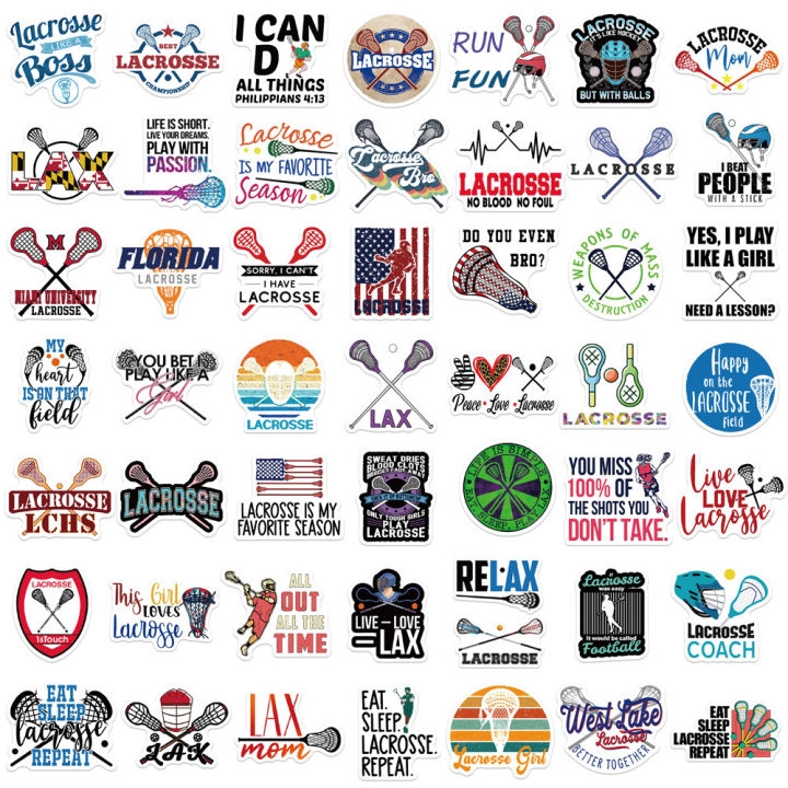 50Pcs New Lacrosse Sticker Pack Cartoon Creative Animation Waterproof ...