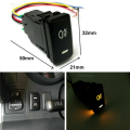 2X 4-Pole 12V Push Button Switch with LED Background Indicator Lights for Fog Lights DRL LED Light Bar(33X22mm). 