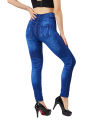 【HOT】 YSDNCHI Women Fake Wrinkles Jeans Blue Flower Print Sexy Leggings Imitation Denim Plus Size Pencil Pants Stretch False Jeggings. 