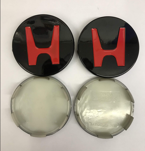 Set%20of%204%20HONDA%20Alloy%20Wheels%20Centre%20Hub%20Caps%2066mm%20Cover%20BLACK%20RED%20Logo%20Badge%20-%20Image%205