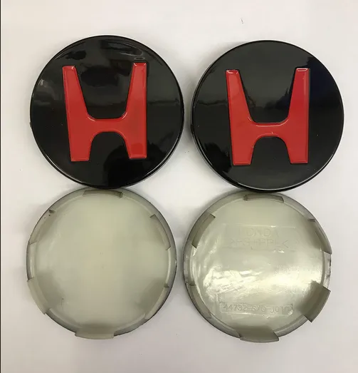Set%20of%204%20HONDA%20Alloy%20Wheels%20Centre%20Hub%20Caps%2066mm%20Cover%20BLACK%20RED%20Logo%20Badge%20-%20Image%205