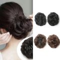 New 2024 Bun Head Wig Hairpiece Wig Claw Clip Natural Fluff Artificial Hair Updo Female. 