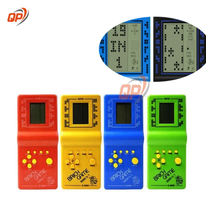 qp Large Screen Brick Game Console Building Block Game Racing/Tank Game Built-in 23 Classic Games Nostalgic Puzzle