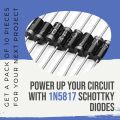 (10 pcs)1N5817 Schottky Diode 1 A 20 V DO-41 Axial 5817 1 amp 20 Volt Electronic Diodes for DIY Electronic circuit Appliances. 
