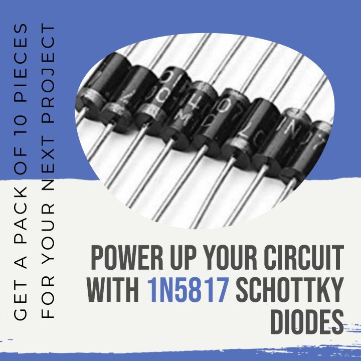 (10 pcs)1N5817 Schottky Diode 1 A 20 V DO-41 Axial 5817 1 amp 20 Volt Electronic Diodes for DIY Electronic circuit Appliances