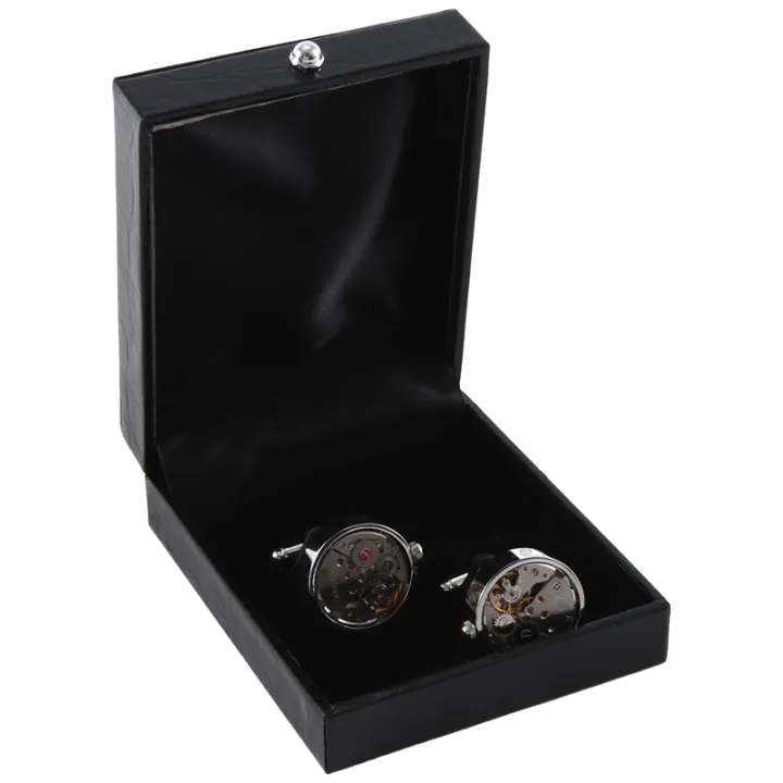 Mechanical Watch Movement Cufflinks for Mens Shirt Cuff Functional Watch Mechanism Cuff Modeling Cufflinks Easy Install Easy to Use