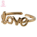 Women's Fashion Simple Hollow Love Adjustable Finger Toe Open Ring Beach Jewelry. 