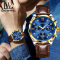 LouisWill Watches Fashion Men Watches Business Casual Wristwatches Leather Watch Quartz Watch Chronograph Watches Luminous Pointers Watch True Three-eye Watch 3ATM Waterproof Watch With Calendar. 