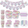 Unicorn Disposable Tableware Unicorn Party Supplies Paper Plate Napkins Unicorn Birthday Party Decoration Kids Baby Shower Girl. 