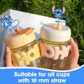 5pcs New Cartoon Stitch Straw Cover Cap Cute 8mm 10mm Straw Tip Covers Funny Tumbler Accessories Straw Topper for Stanley Cup 30 40 Oz. 