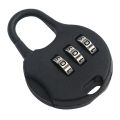 3-Digit Combination Lock 4.8cm Plastic Travel Luggage Lock Black. 