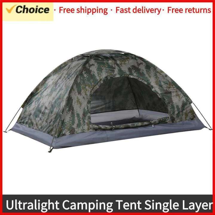 Ultralight Camping Single Layer Portable Tent Anti-UV Coating UPF 30+ for Outdoor Beach Fishing