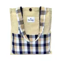 THE MYSU Heavy Duty Canvas Tote Bag - Check - 14.5 inches (L) * 3 inches (W) * 16 inches (H). 