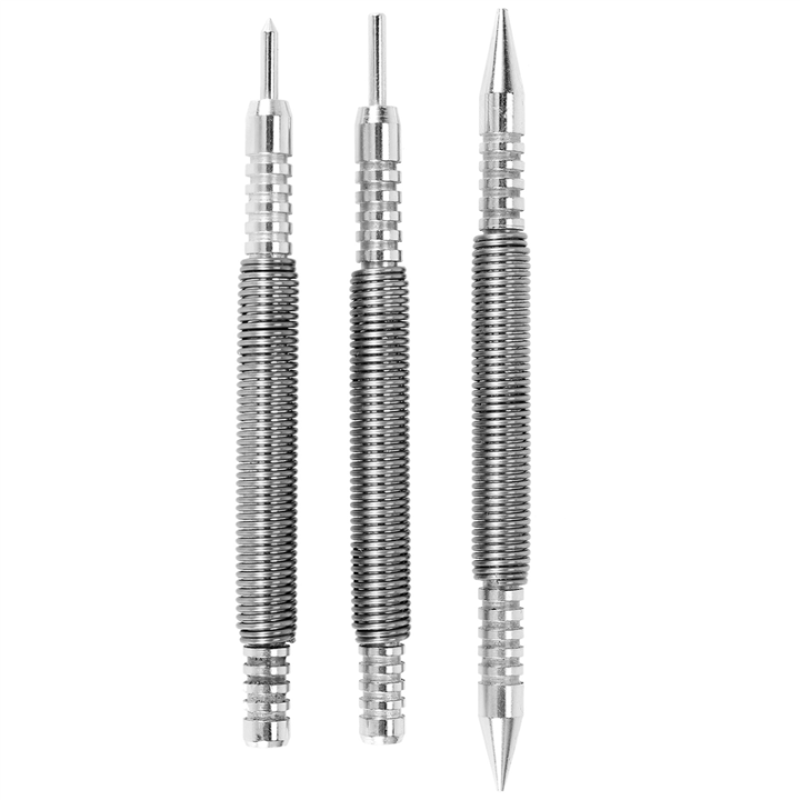JDXHLAU 3 Pcs Nail Set and Hinge Pin Tool Center Punch Spring Loaded Nail Set for Door 1/32 Inch 1/16 Inch Dual , 1/8 Inch