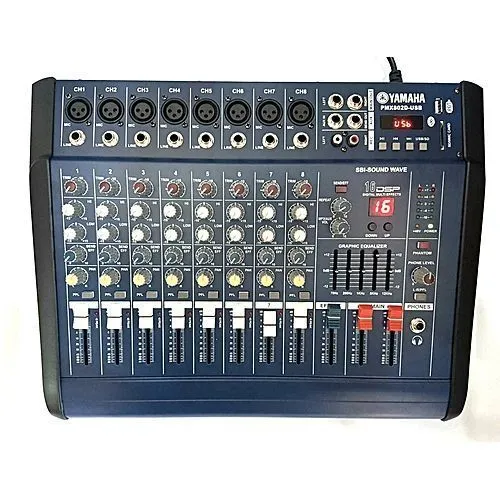 YAMAHA PMX802D Professional Powered Audio Mixer 8-Channel 16DSP 2-Layer Equalizer EQ 650W High-Power 2-channel support PC USB MP3 Bluetooth Player