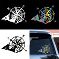 Compass car sticker reflective body sticker Compass direction prompt car sticker. 