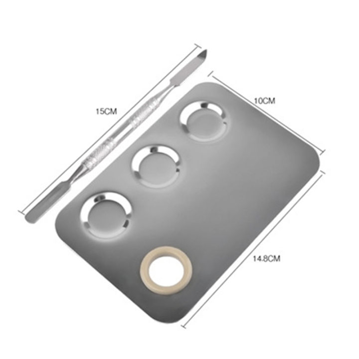Makeup%20Palette,%20Stainless%20Steel%20Metal%20Mixing%20Palette%20with%20Spatula%20Artist%20Tool%20for%20Mixing%20Foundation%20Nail-Art%20-%20Image%208