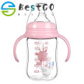 180ML Baby Glass Bottle Wide-bore Quick Flush Baby Bottle Anti-colic Newborn Milk Bottle Training Baby Feeding Accessories Water. 
