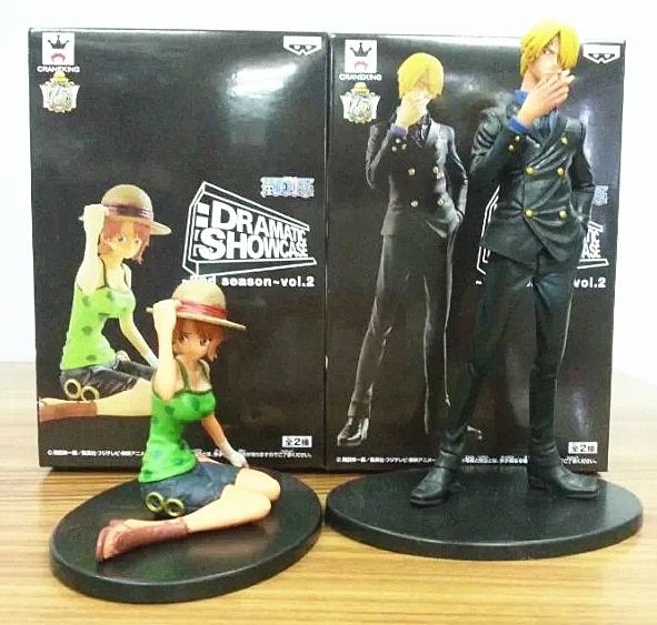 8th 2pcs/Set Sanji & Nami Crying Classic Scene Ver. Luffy Zoro Usopp Chopper PVC Action Figure Model Toys 14/8cm